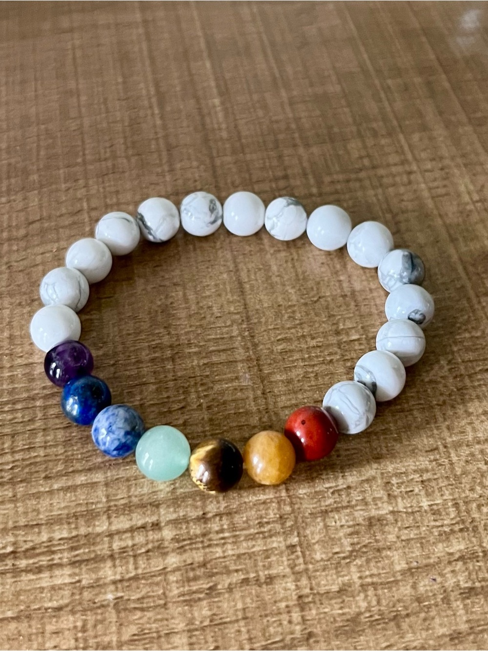 White Howlite Chakra Bead Bracelet